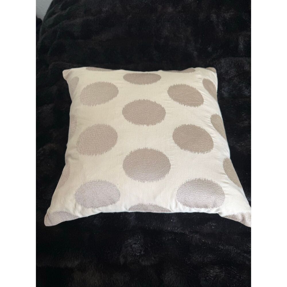 Pottery barn polka dot linen blend 18" throw pillow gold rose gold